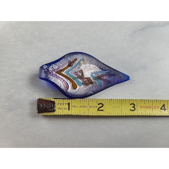 Multicolored Glass Leaf Shaped Pendant - Picture 8 of 10
